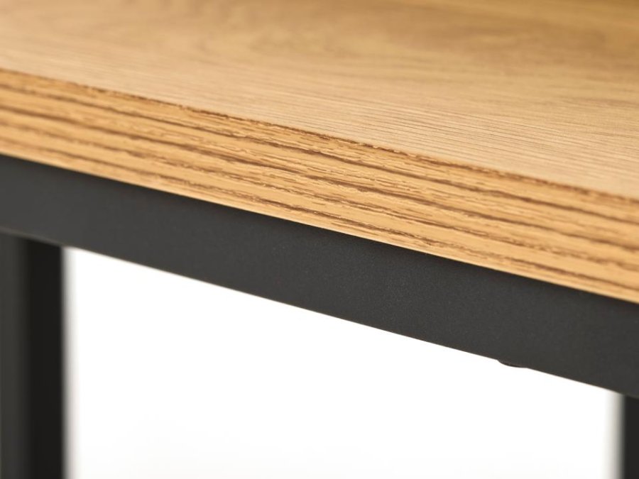 UNIQUE FURNITURE indskudsbord, kvadratisk - natur egemelamin og sort metal (s�t af 2)