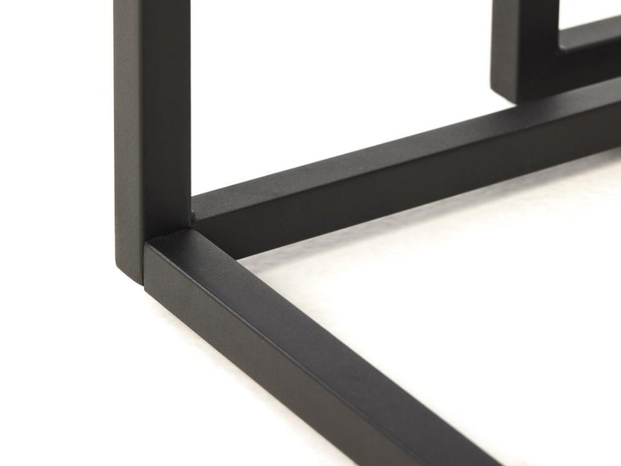 UNIQUE FURNITURE indskudsbord, kvadratisk - natur egemelamin og sort metal (s�t af 2)