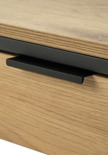 UNIQUE FURNITURE sidebord, m. 1 hylde og 1 skuffe - natur egemelamin og sort metal (40x30)