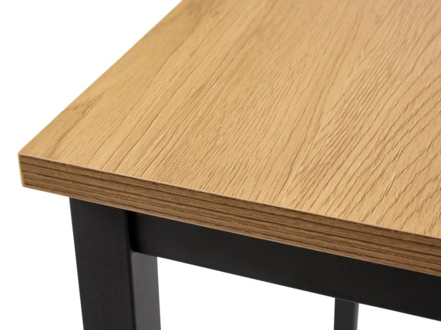 UNIQUE FURNITURE barbord, rektangul�r - natur egemelamin og sort metal (60x60)