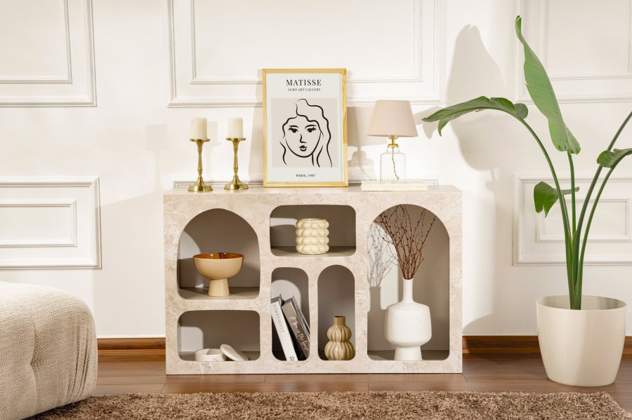 NORDV&Auml;RK Liva 120 - Travertinkonsoll