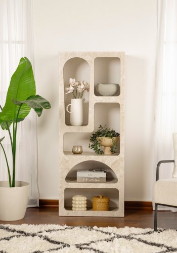 FUNZI LIVING Ven�s - Travertin bokhylle