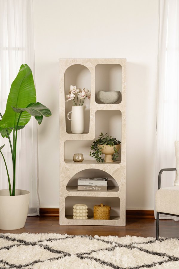 FUNZI LIVING Ven�s - Travertin bokhylle