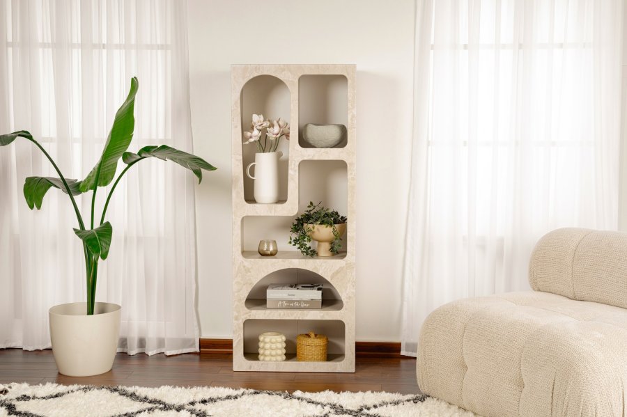 FUNZI LIVING Ven�s - Travertin bokhylle