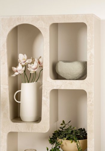 FUNZI LIVING Ven�s - Travertin bokhylle