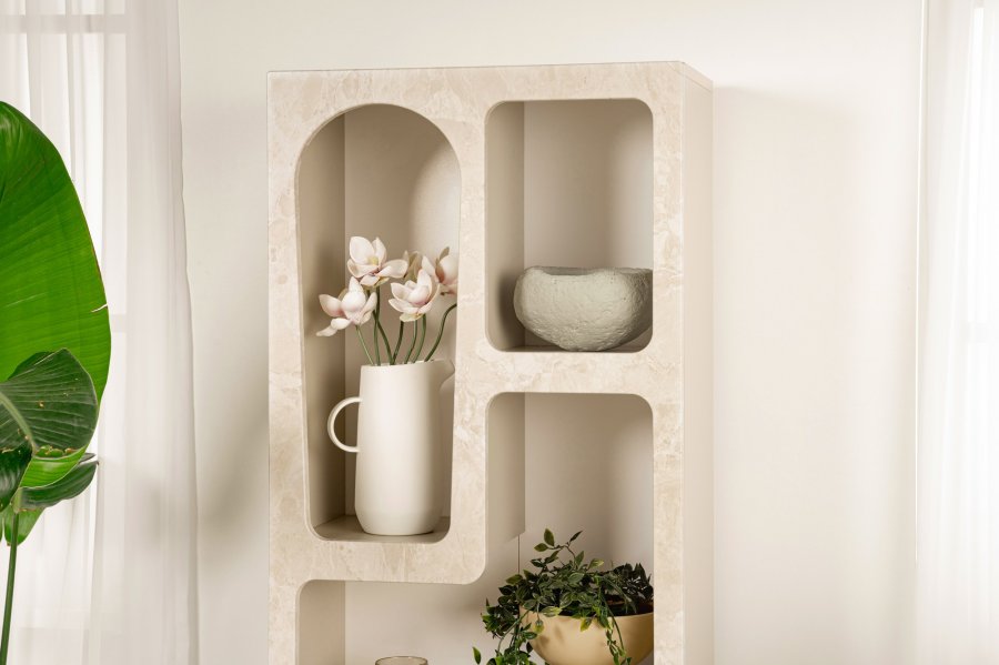 FUNZI LIVING Ven�s - Travertin bokhylle