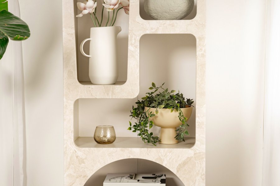 FUNZI LIVING Ven�s - Travertin bokhylle