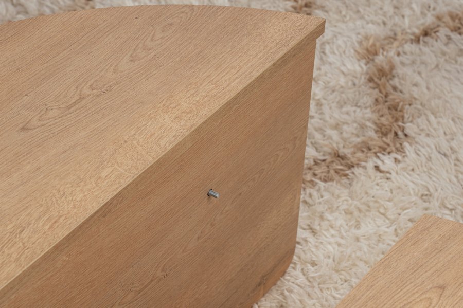 NORDVRK Orion salongbord - honning eikefarget melamin (sett med 2)