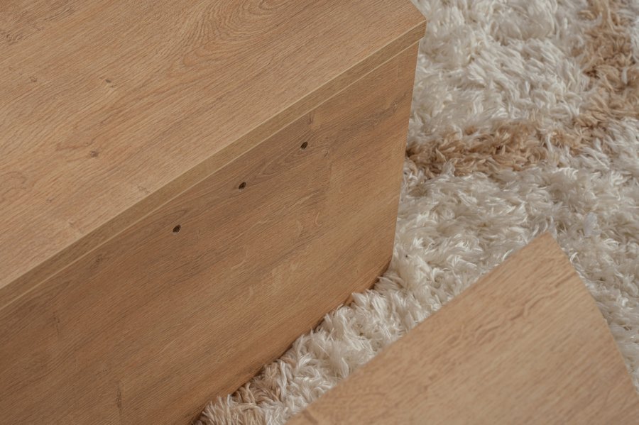 NORDVRK Orion salongbord - honning eikefarget melamin (sett med 2)