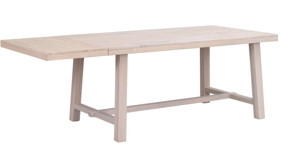 ROWICO Brooklyn spisebord - hvidpigmenteret eg m. udtrk (170x95)