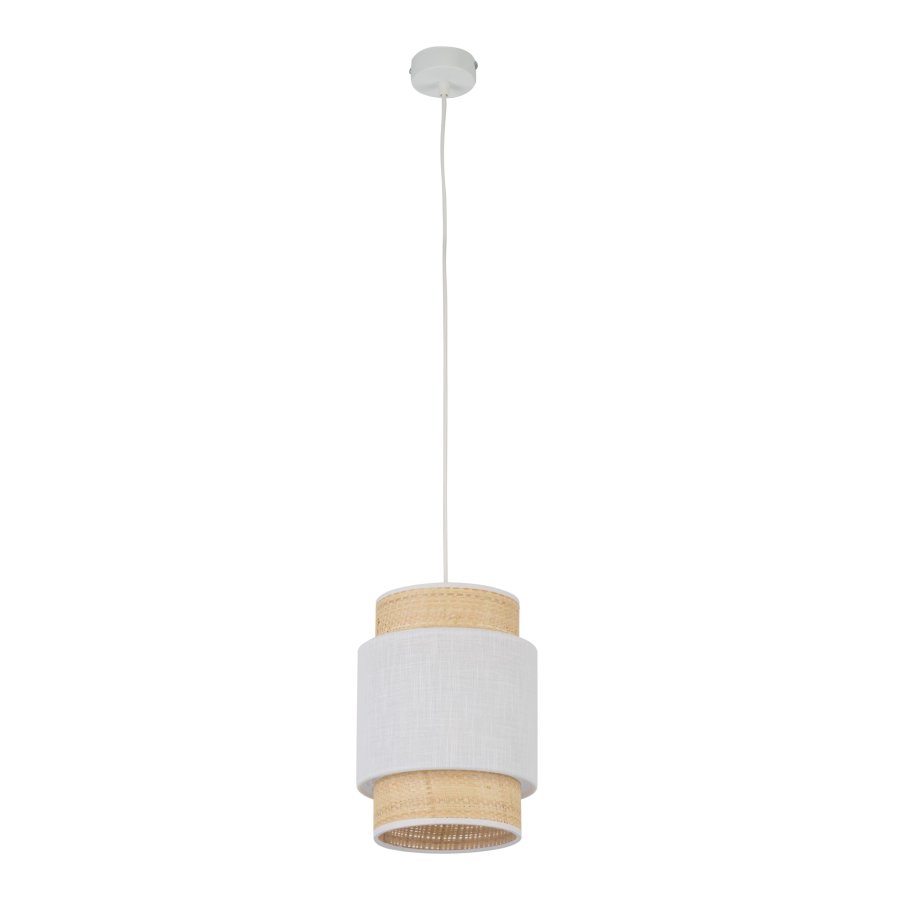 TK Boho loftlampe - natur str og hvid stof