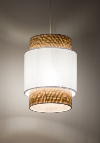 TK Boho loftlampe - natur str og hvid stof