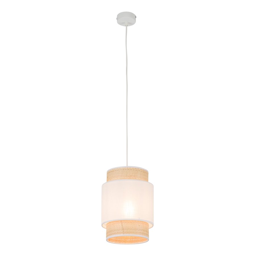 TK Boho loftlampe - natur str og hvid stof