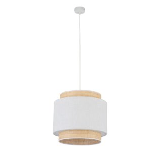 TK Boho loftlampe - natur str og hvid stof