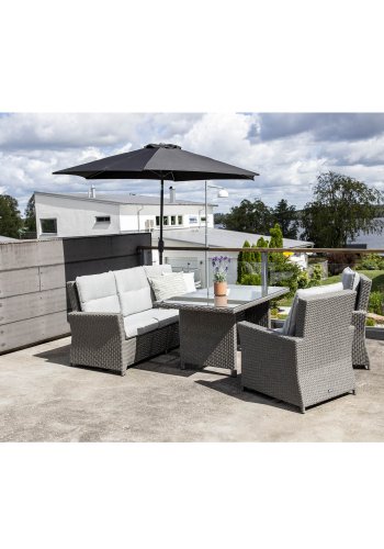 VENTURE DESIGN Brentwood hagesofasett - gr rotting og plast