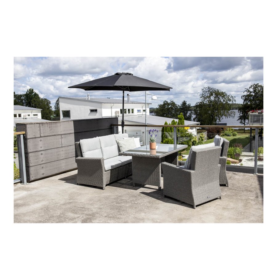 VENTURE DESIGN Brentwood hagesofasett - gr rotting og plast