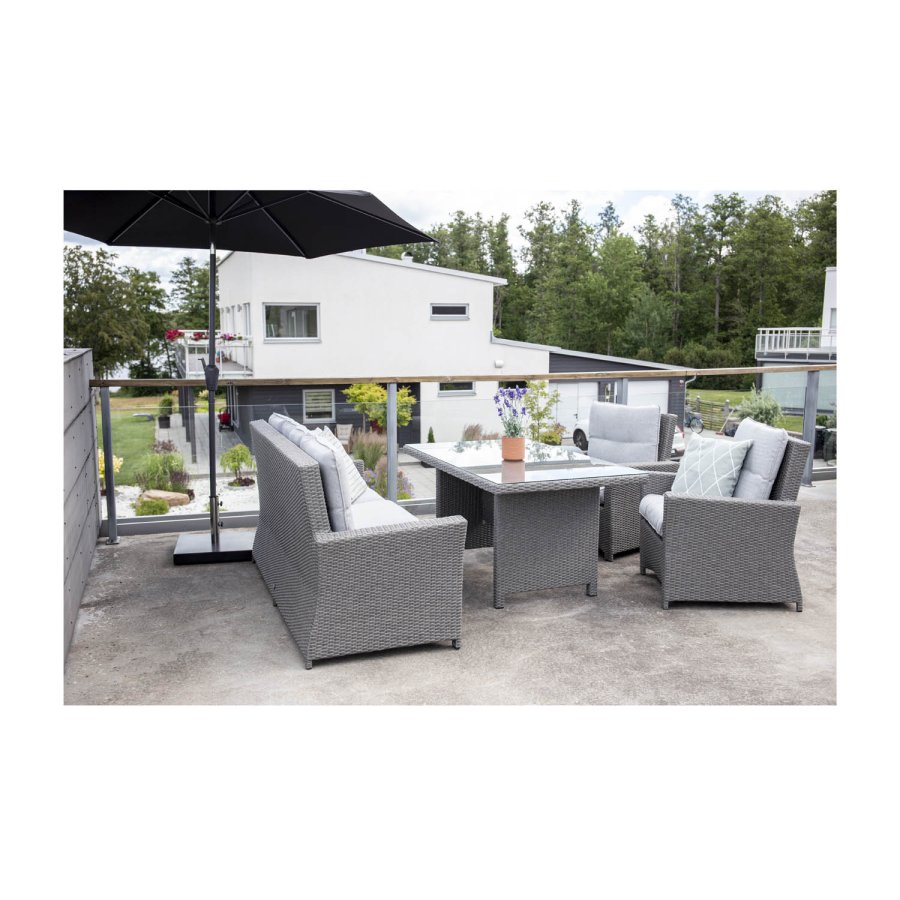 VENTURE DESIGN Brentwood hagesofasett - gr rotting og plast