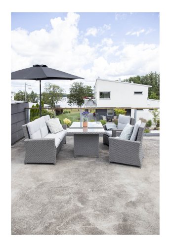 VENTURE DESIGN Brentwood hagesofasett - gr rotting og plast