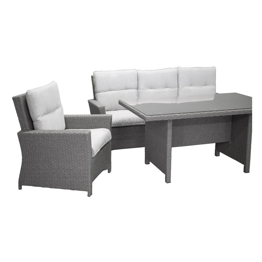 VENTURE DESIGN Brentwood hagesofasett - gr rotting og plast