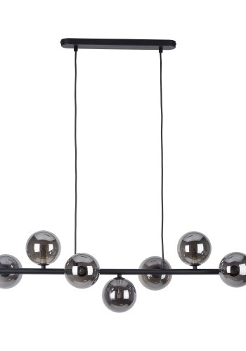 TK Ester taklampe, m. 7 skjermer - svart glass og metall