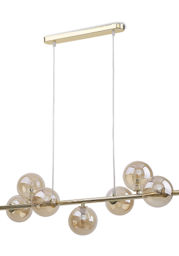 TK Estera taklampe, m. 7 skjermer - gull glass og metall