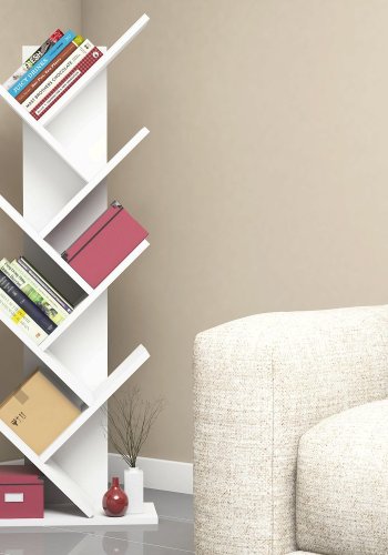 FUNZI LIVING Hitit bokhylle - hvit melamin