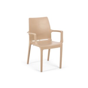 NORDVÄRK Eve spisebordsstol, m. armln - lysebrun polypropylen