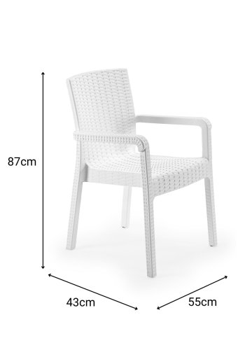 NORDVÄRK Rattan Royale - Hvid stol