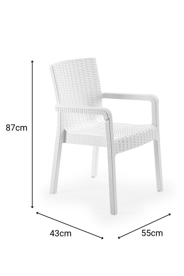 NORDVÄRK Rattan Royale - Hvid stol