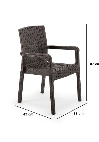 NORDVÄRK Rattan Royale - mrkebrun stol