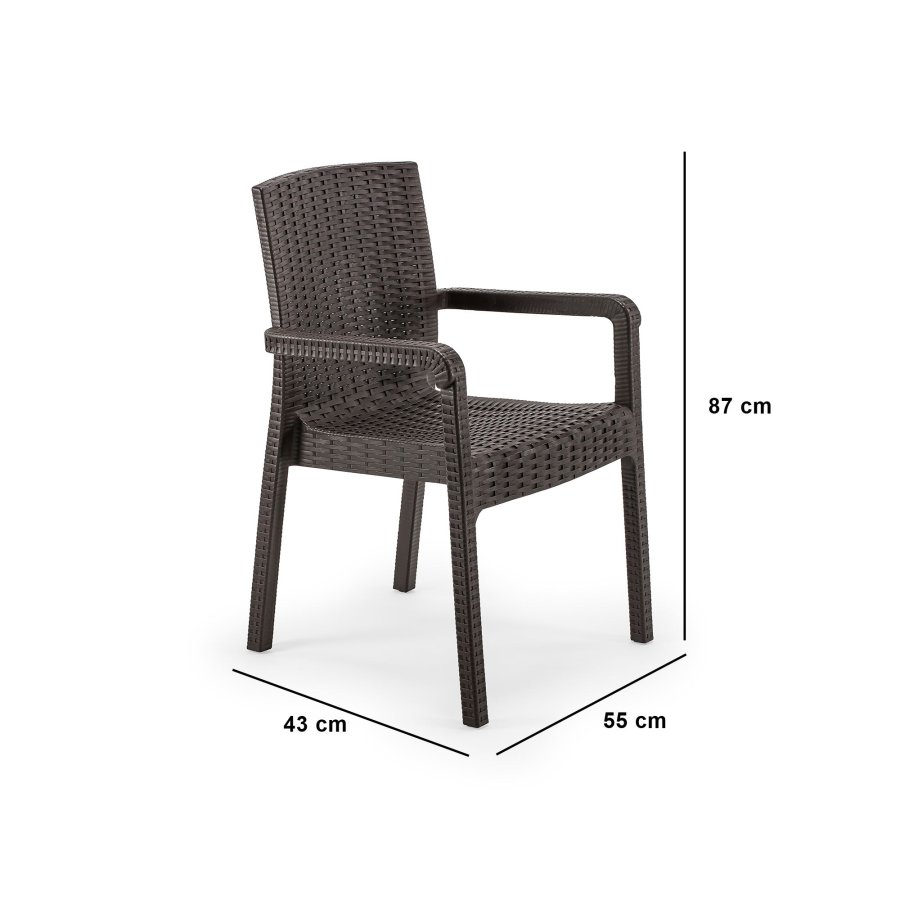 NORDVÄRK Rattan Royale - mrkebrun stol