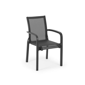 NORDVÄRK Mesh havestol, m. armln - sort polypropylen