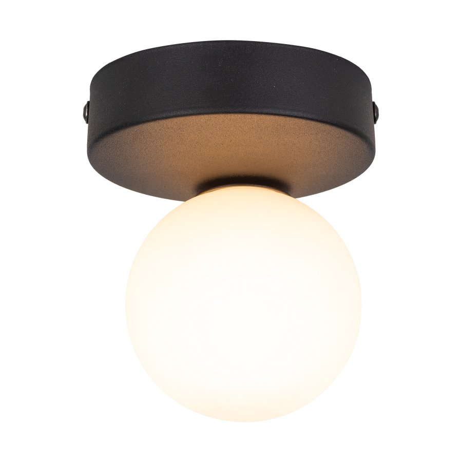 TK Bianca loftlampe - hvid glas og sort stl