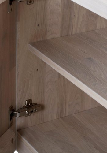 ROWICO Brooklyn sknk - hvidpigmenteret eg, m. 2 lger, 2 skuffer og 1 rum