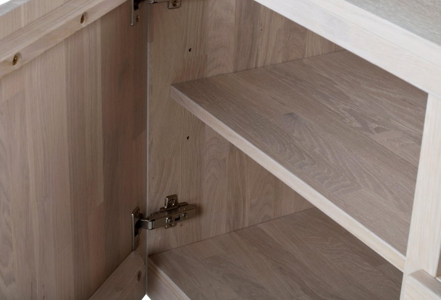 ROWICO Brooklyn sknk - hvidpigmenteret eg, m. 2 lger, 2 skuffer og 1 rum