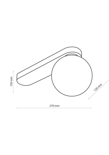 TK Bianca loftlampe - hvid glas og sort stl