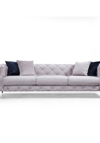 NORDVRK Como - Lys gr 3-seters sofa