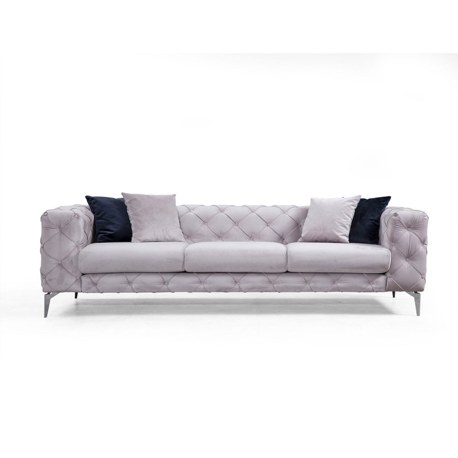 NORDVRK Como - Lys gr 3-seters sofa