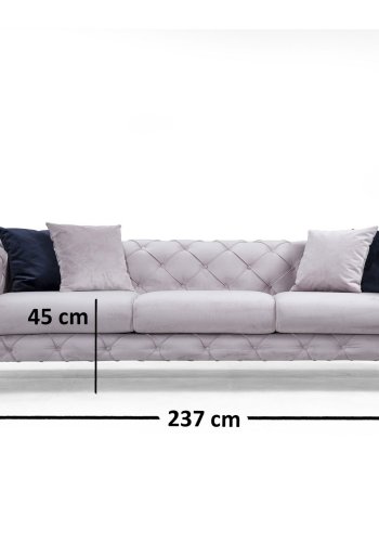 NORDVRK Como - Lys gr 3-seters sofa