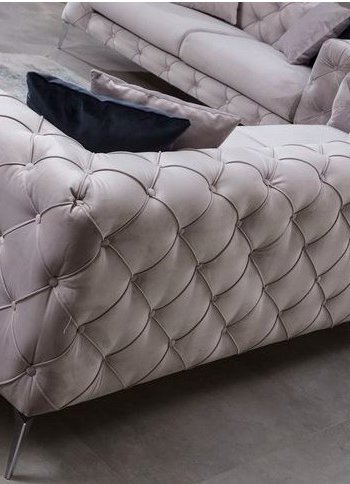 NORDVRK Como - Lys gr 3-seters sofa