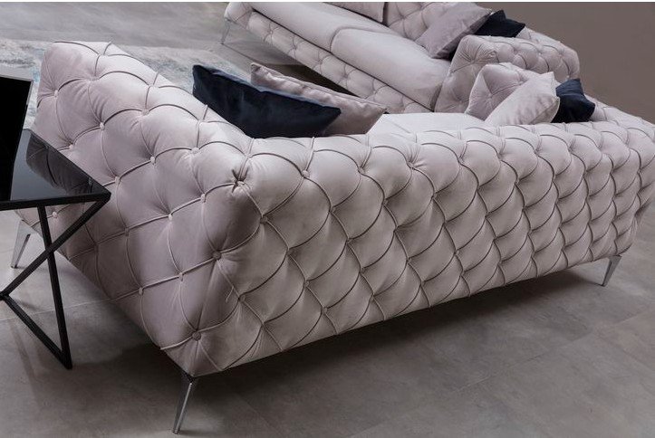 NORDVRK Como - Lys gr 3-seters sofa