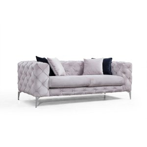 NORDVÄRK Como 2 pers. sofa - lysegr polyester og krom metal