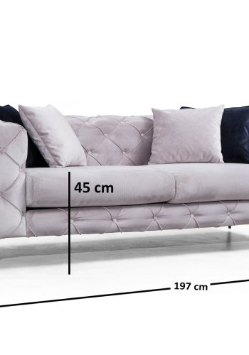 NORDVRK Como - lys gr 2-seters sofa