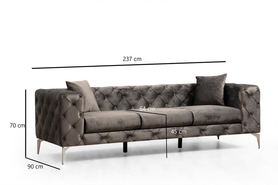 NORDVRK Como 3-seter - Antrasitt 3-seter sofa