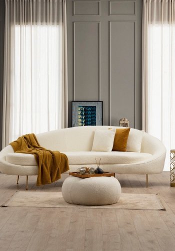 NORDVRK Eses - Cream Bouclett 3-seters sofa