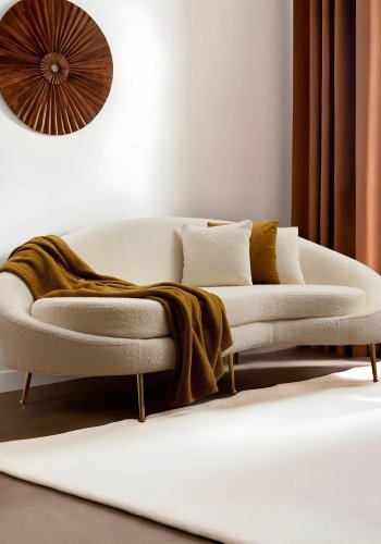 NORDVRK Eses - Cream Bouclett 3-seters sofa