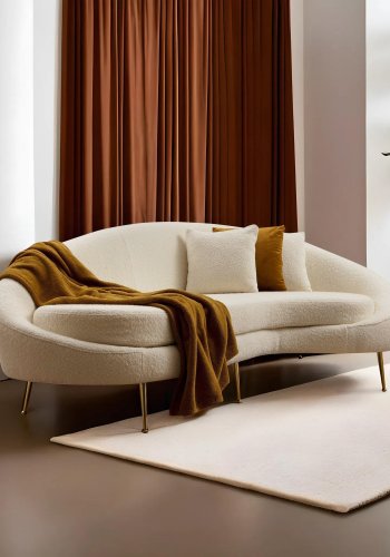 NORDVRK Eses - Cream Bouclett 3-seters sofa