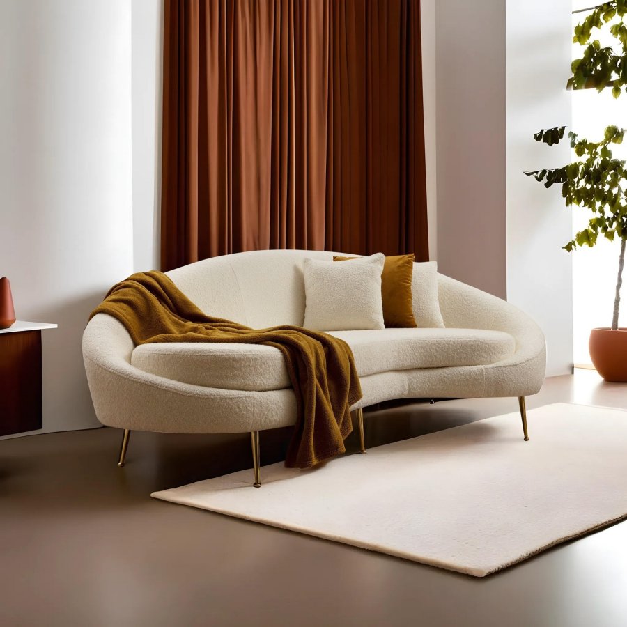 NORDVRK Eses - Cream Bouclett 3-seters sofa