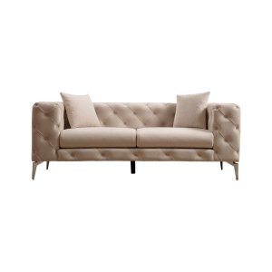 NORDVÄRK Como 2 pers. sofa - ecru polyester stof og forkromet metal