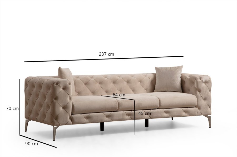NORDVRK Como - Ecru 3-seters sofa